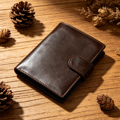 Men’s Genuine Leather Wallet with Coin Pocket and RFID Protection