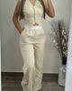 Women's Sleeveless Blazer And Long Trousers Suit