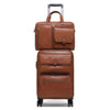 Premium Leather Trolley Suitcase Set