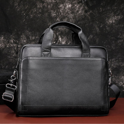Men's Full Grain Leather Office Bag Briefcase for 13.5" Laptop