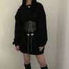 Black Butterfly Chain Faux Leather Elastic Waist Belt