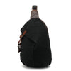 Men’s Oil-Waxed Canvas Sling Bag with Top-Grain Cowhide Leather