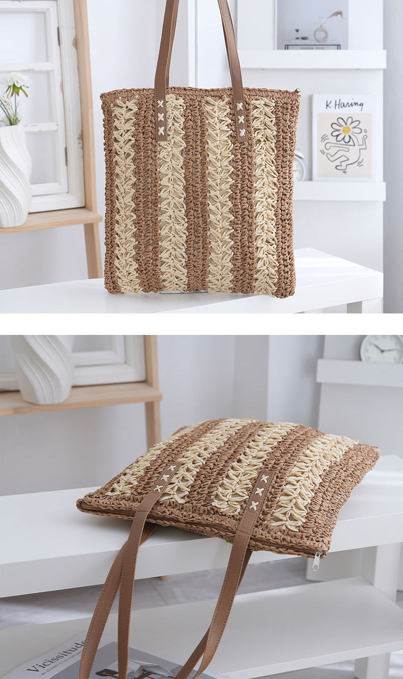 Large straw travel bags for women