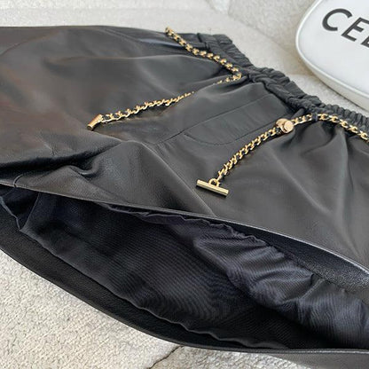 Women's High Waist Real Leather Shorts