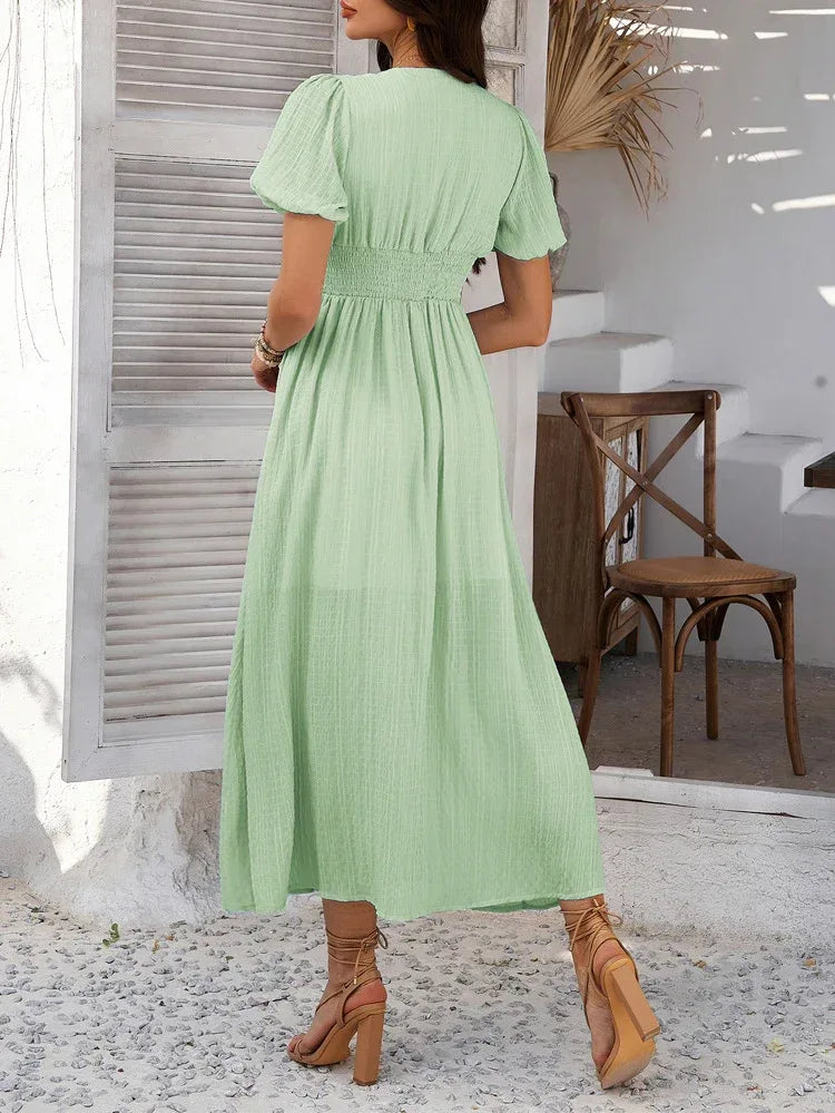 mint green puff sleeve maxi dress Boho Living Room mint green puff sleeve maxi dress Boho Living Room