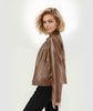 Slim Fit Faux Leather Moto Jacket for Women