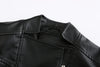 Women’s Faux Leather Motorcycle Jacket with Belt