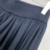Women Wool Knit Midi Skirt Brown Elastic Waist Pleated Wool Skirt