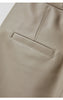 Irregular Cut Leather Wide Leg Pants for Women Cropped Straight Fit