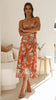 Sweet floral suspender maxi dress for women summer