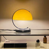 Yellow Glass Table Lamp Vintage Bauhaus Pudding Lamp