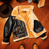 Genuine Shearling Bomber Aviator Jacket Mens
