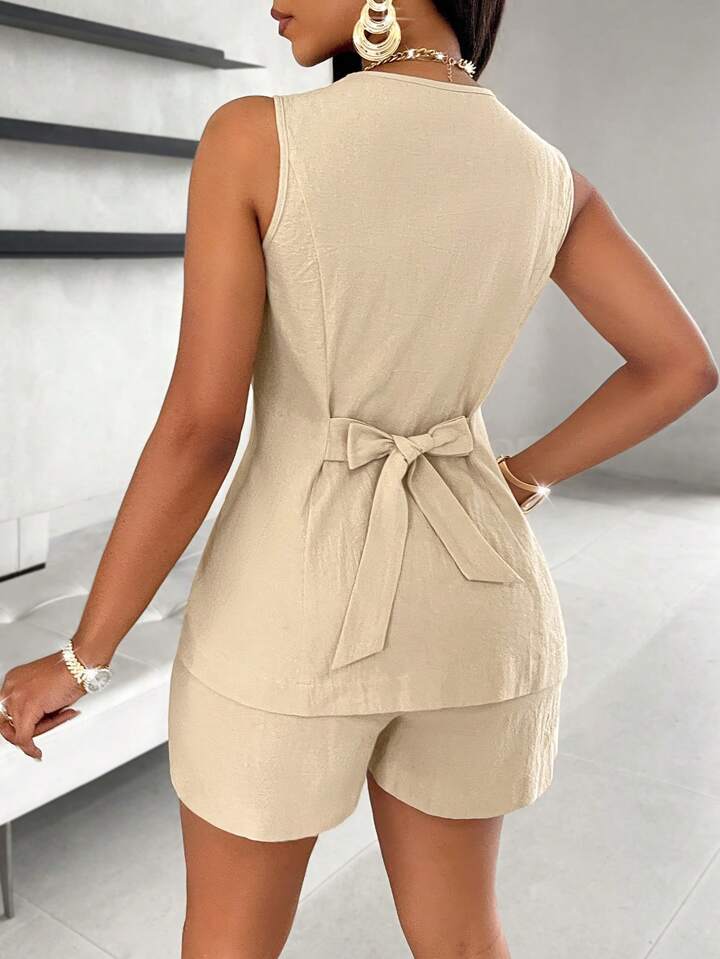 Sleeveless Vest And Shorts Women