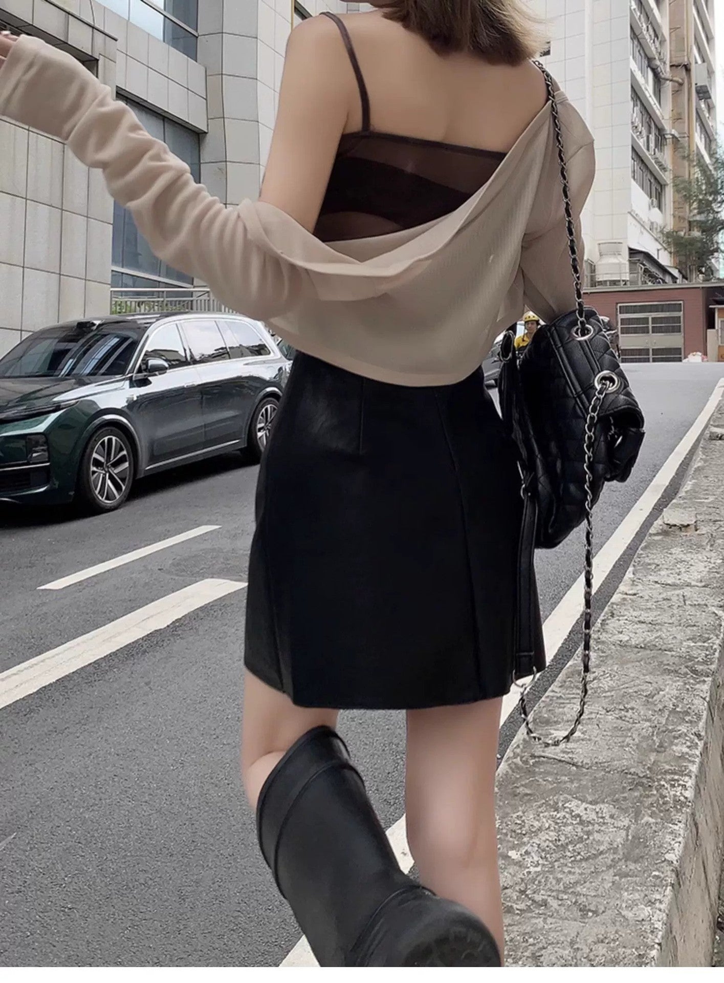 High Waist Faux Leather Skirts