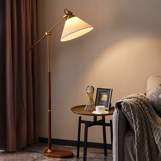 Fishing arm retro floor lamp for reading