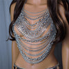 Body Chain Top for Women with Multi-Layer Alloy Links