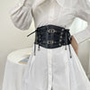 Women’s Faux Leather Corset Belt With Lace Up Sides