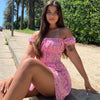 Pink Floral Neckline Dress For Summer Days