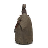 Men’s Oil-Waxed Canvas Sling Bag with Top-Grain Cowhide Leather
