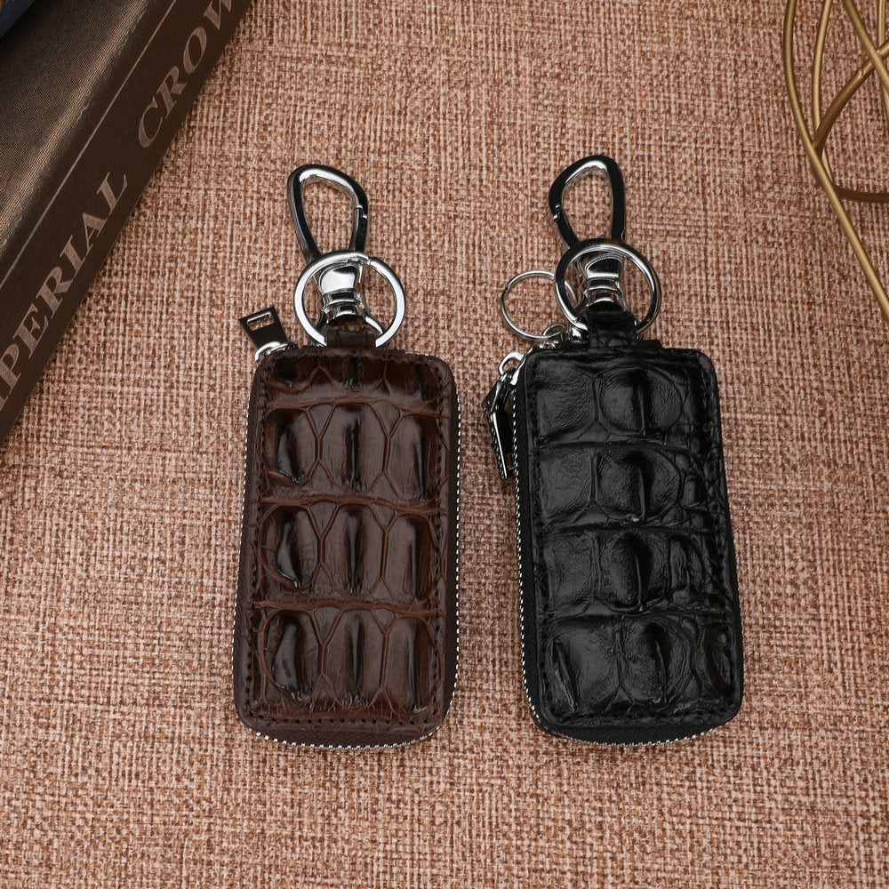 crocodile leather key pouch