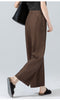 Women’s linen pants with cropped wide leg drape