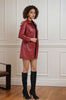 Red Faux Leather Jacket for Women Mid Length