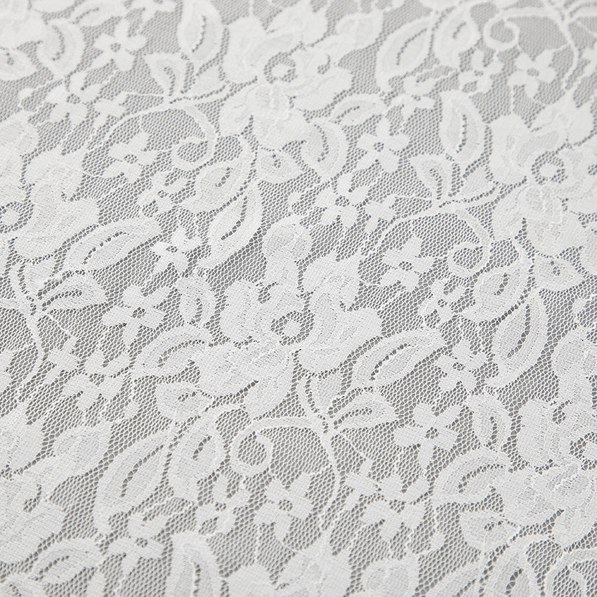 Women’s Sheer Lace High Slit Ruffled White Midi Skirt