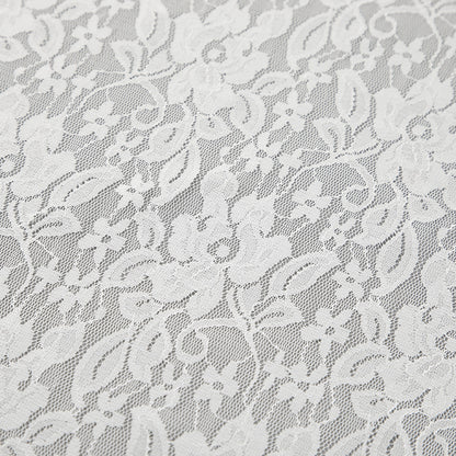 Women’s Sheer Lace High Slit Ruffled White Midi Skirt