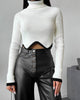 Leather Wide Leg Pants Women