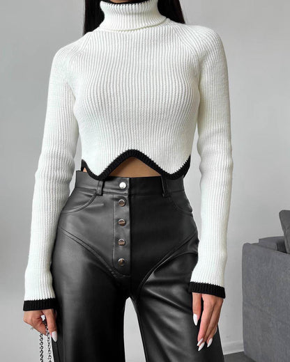 Leather Wide Leg Pants Women