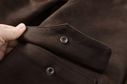 Men Brown A2 Cowhide Flight Leather Jacket