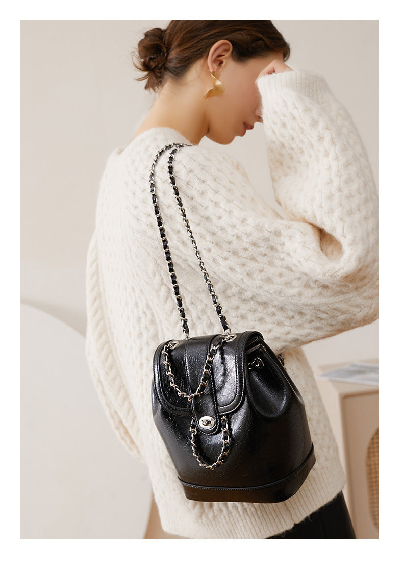 Genuine Leather Crossbody Backpack Purse for Women