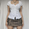 Frill Trim Camisole Tops With Lace