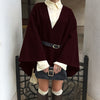 Old Fashion Women Wool Shawl Coat with Belt