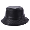 Women’s Genuine Leather Bucket Hat with Sunshade Brim