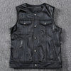 Biker Leather Vest Men Slim Fit Motorcycle Vest