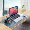 Large leather desk mat with phone stand