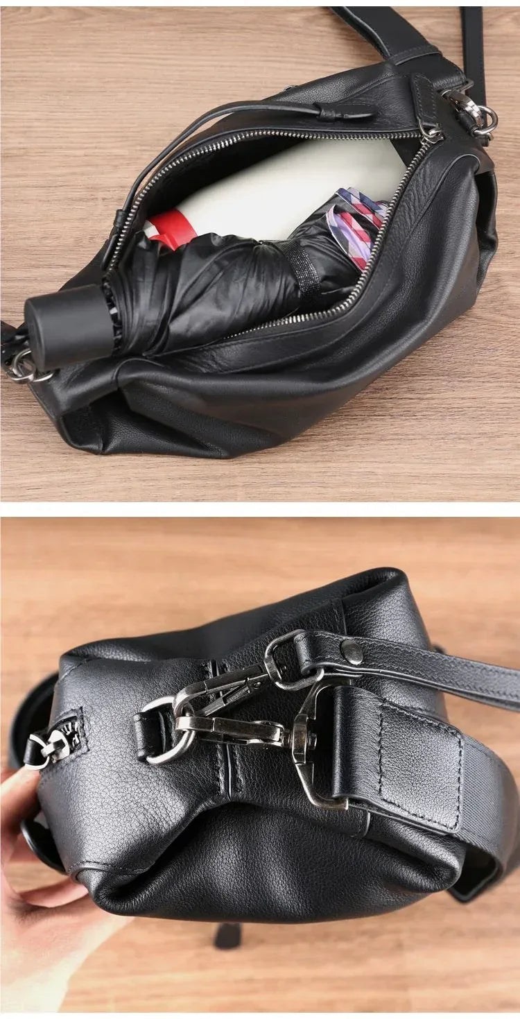 Men’s Full-Grain Cowhide Crossbody Chest Bag