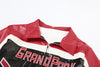 Red Faux Leather Bomber Jacket Women Moto Style