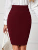 High Waisted Knee Length Pencil Skirt