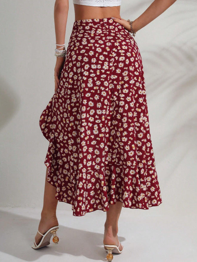 summers high waist split thigh skirt