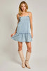 Denim Tie-Up Mini Suspender Dress For Women