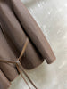 Women Hand Woven Leather Jacket with Open Front Belt