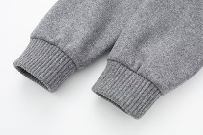 Women Loose Wool Bomber Pilot Jacket