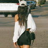 Women's Long Sleeve Casual Blouse Crop Top