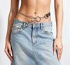 Women’s Silver Tone Waist Chain Jewelry with Layered Rings