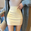 High Waist Black PU Leather Mini Skirt