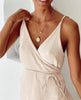 Pure cotton wrap midi slit dress