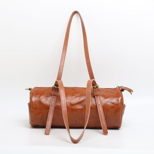 Women Leather Shoulder Bag Retro Underarm Pillow Purse