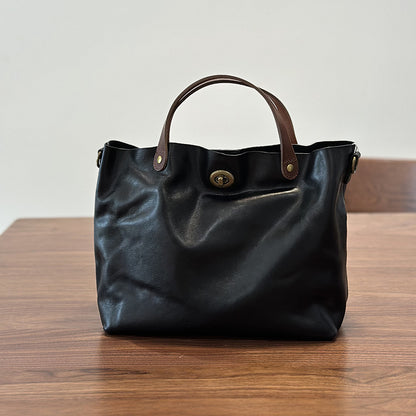 Real Leather Crossbody Office Purse with Strap